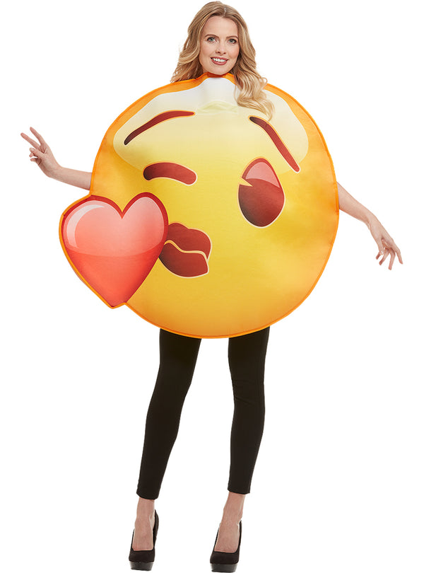 Bučinį siunčiančio emoji kostiumas – personažas