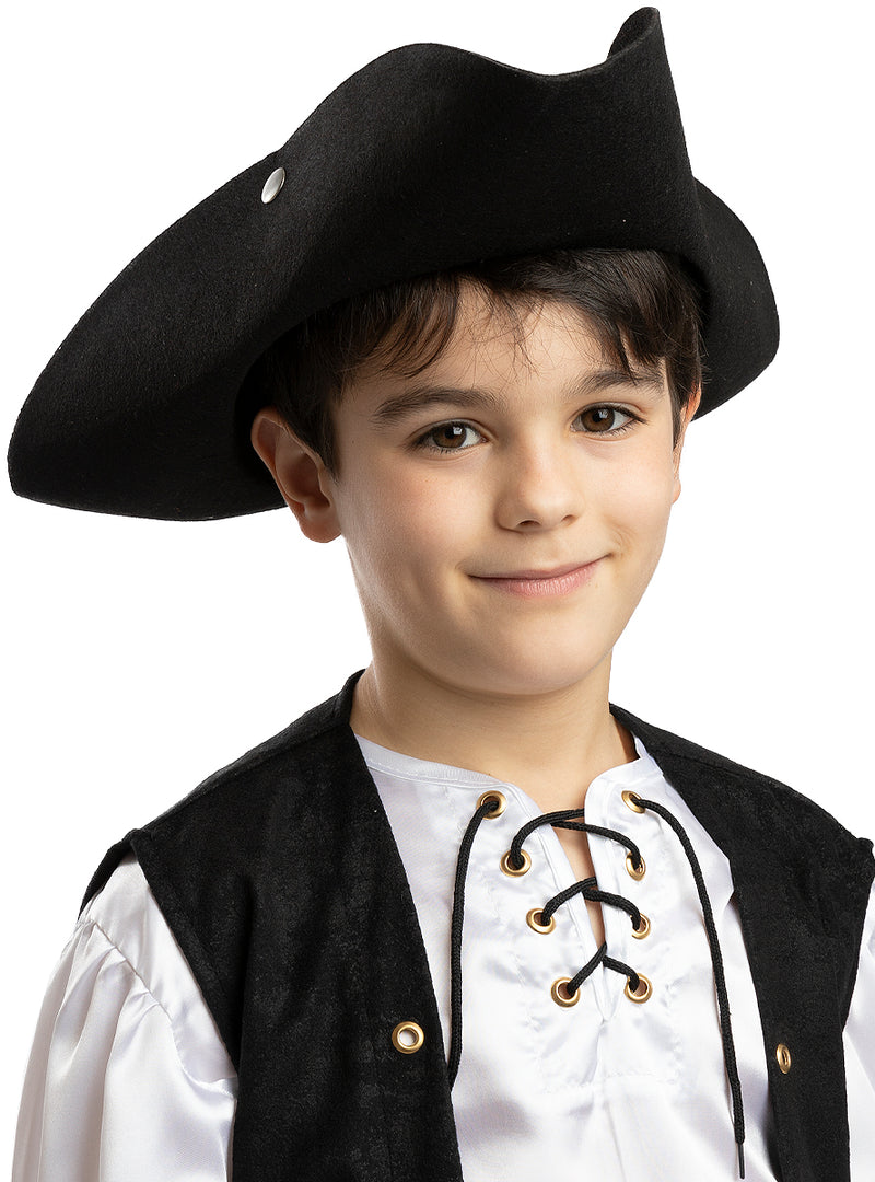Juoda piratų skrybėlė vaikams – piratų aksesuarai