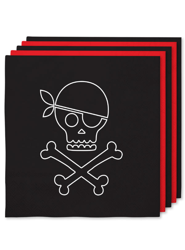 16 Piratų servetėlių 33x33 cm – piratai