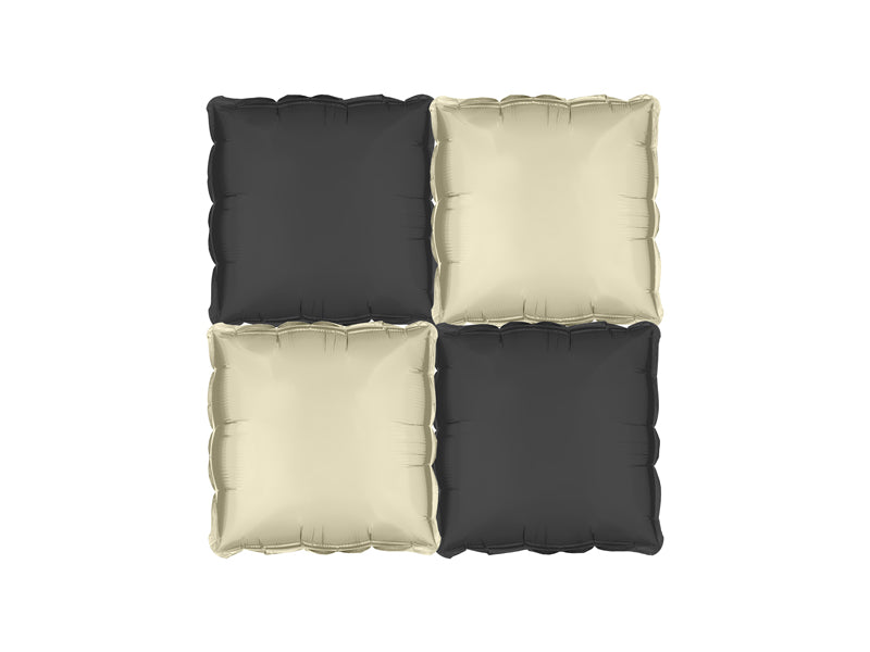 Foil balloon curtain double-sided Square, black-beige