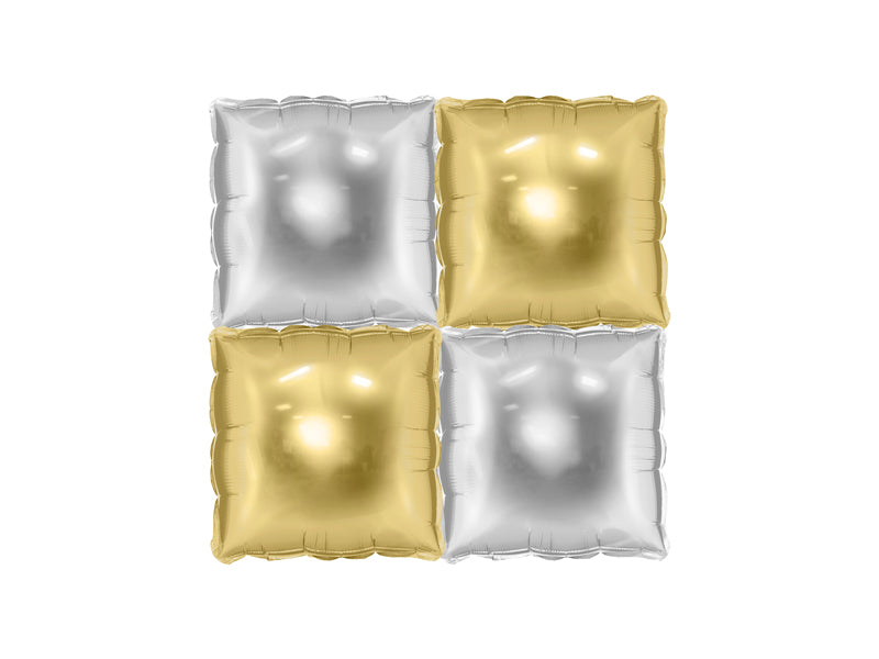 Foil balloon curtain double-sided Square, gold-silver