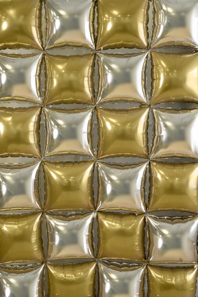 Foil balloon curtain double-sided Square, gold-silver