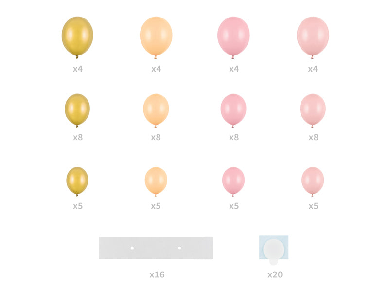 Balloon garland with frame, pink