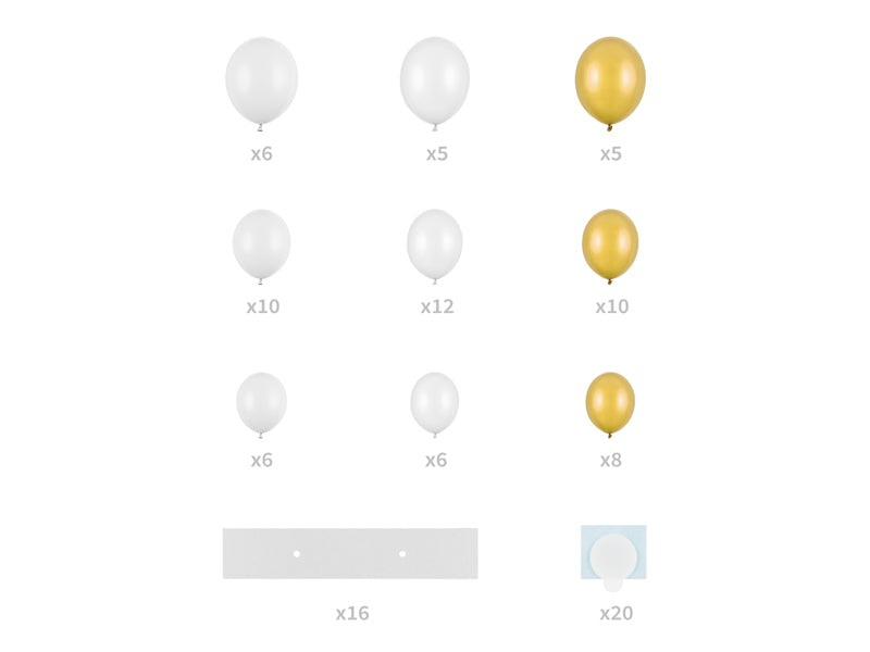 Balloon garland with frame, white