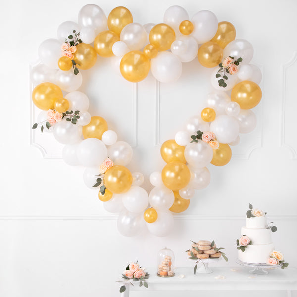 Balloon garland with frame, white