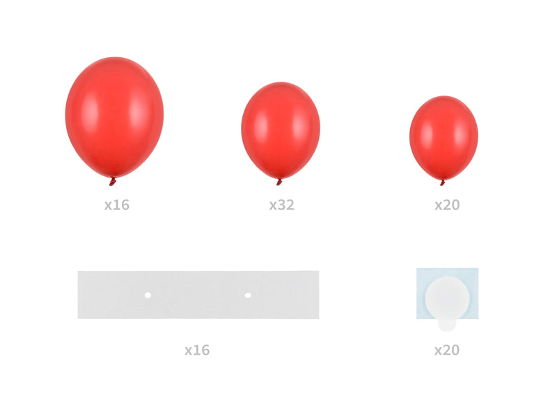 Balloon garland with frame, red