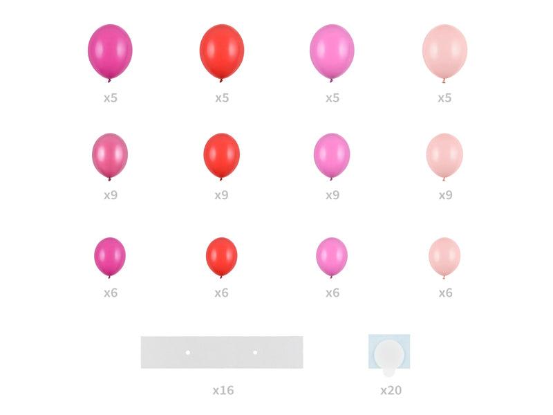 Balloon garland with frame, pink