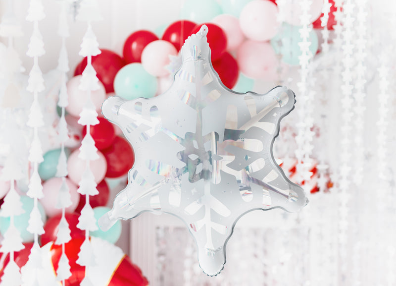 Party curtain - Christmas trees, silver
