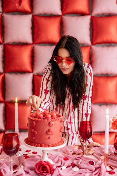 Heart-shaped Flame Glasses, red