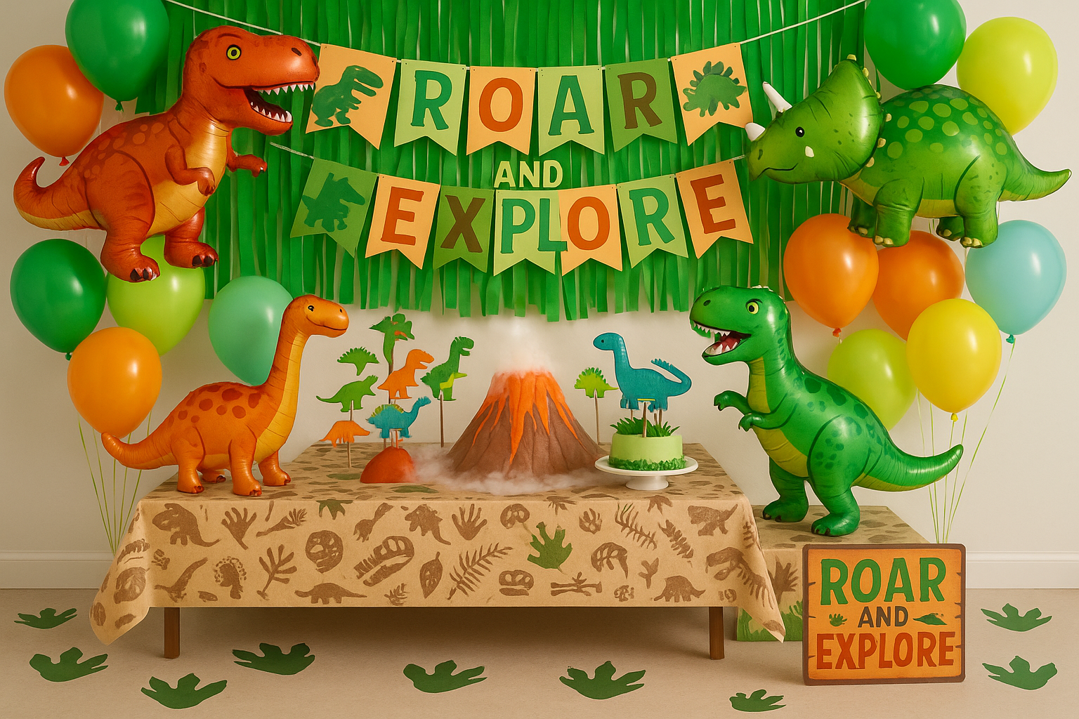 dinosour themed party decorations