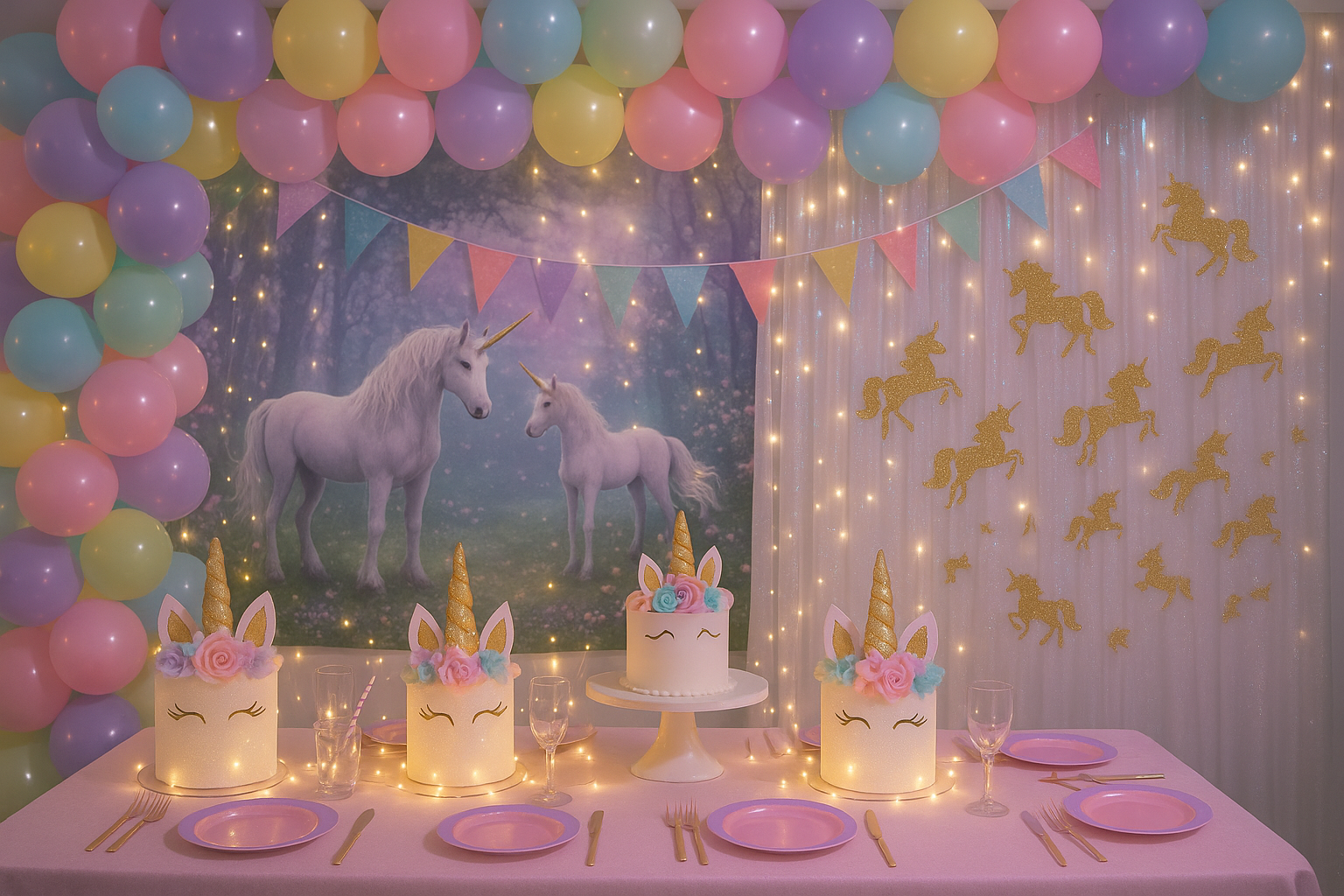 Unicorn themed decorations