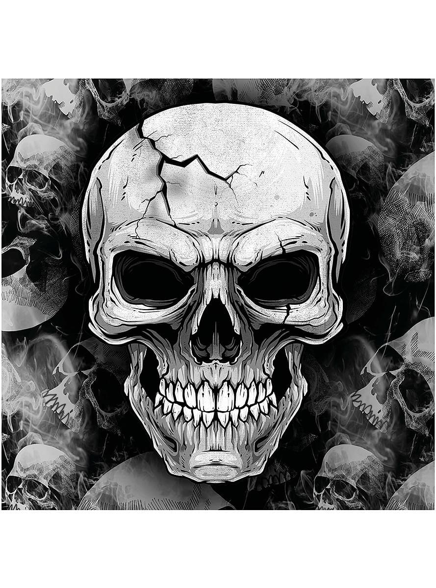 12 Halloween Skull Napkins (33 x 33 cm) - Teminis.lt