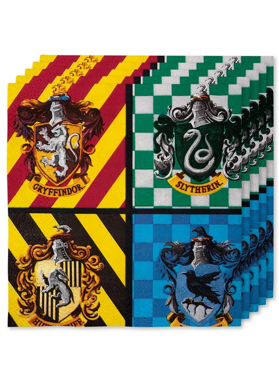 Harry Potter Napkins 16pk (33x33cm) – Hogwarts Houses Party Teminis.lt