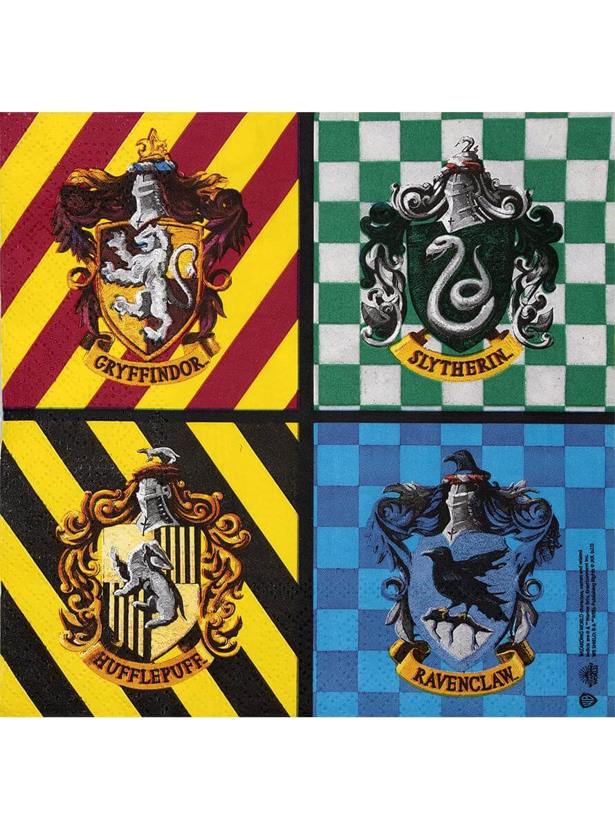 Harry Potter Napkins 16pk (33x33cm) – Hogwarts Houses Party Teminis.lt