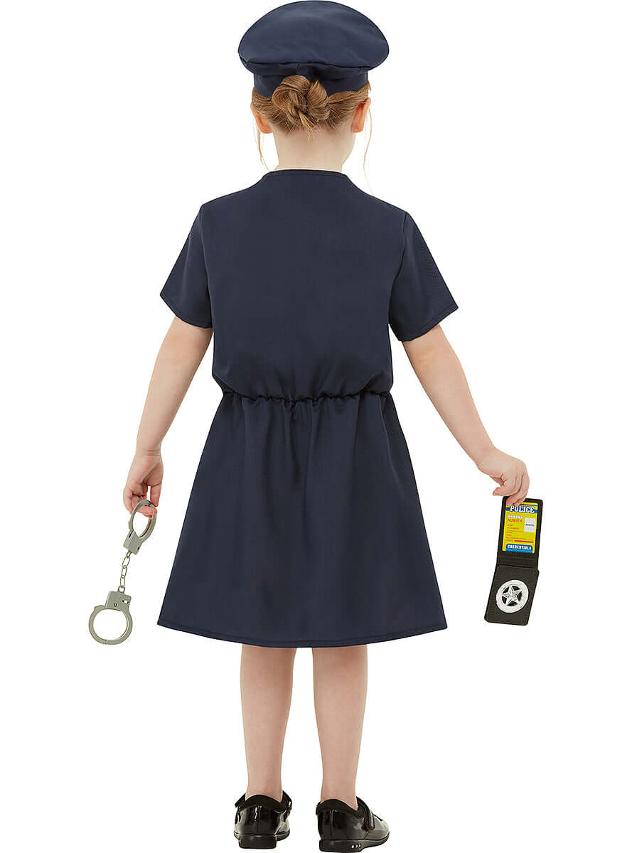 Police Costume for Girls - Officer Dress with Hat and Belt