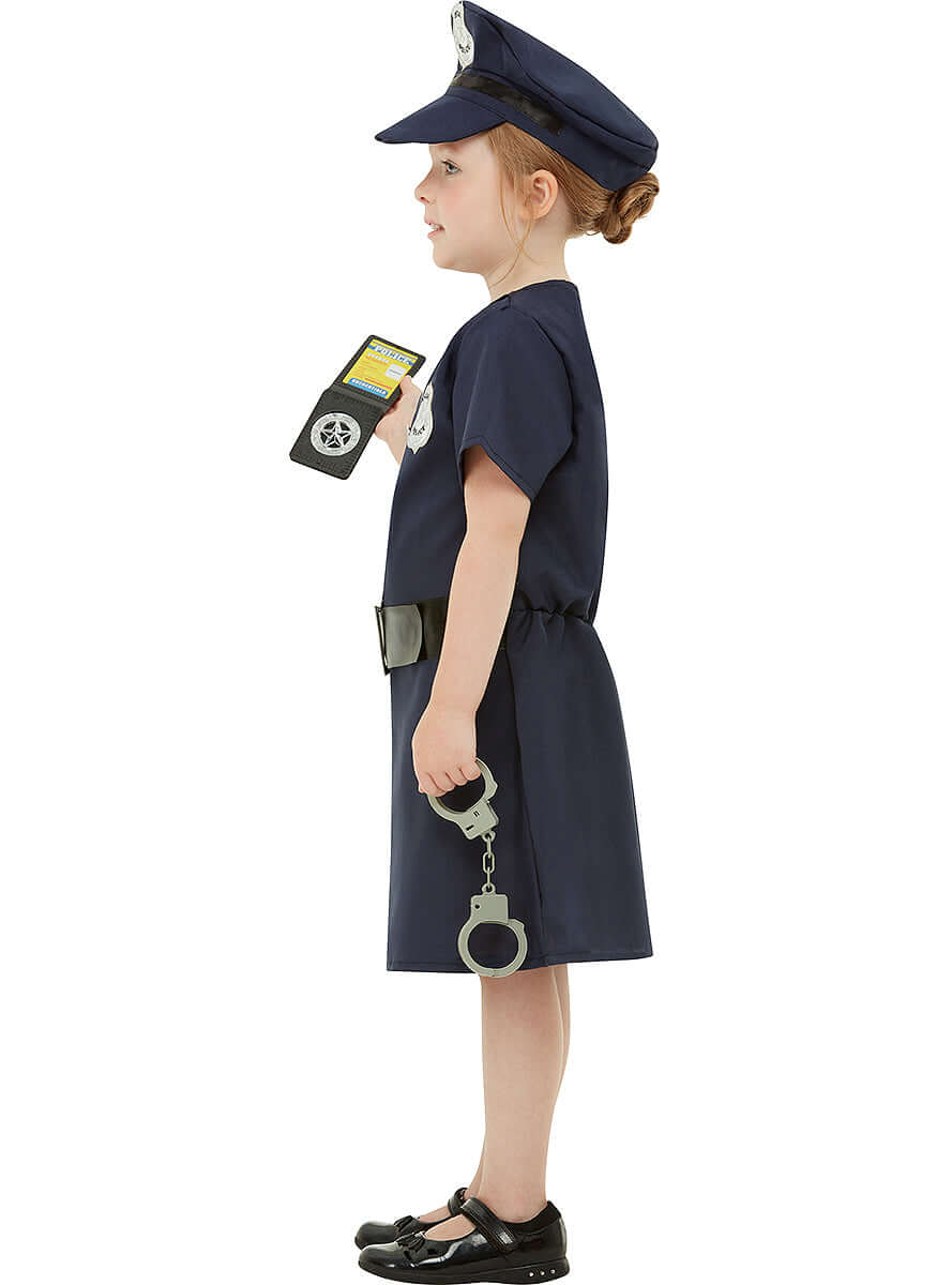 Police Costume for Girls - Officer Dress with Hat and Belt