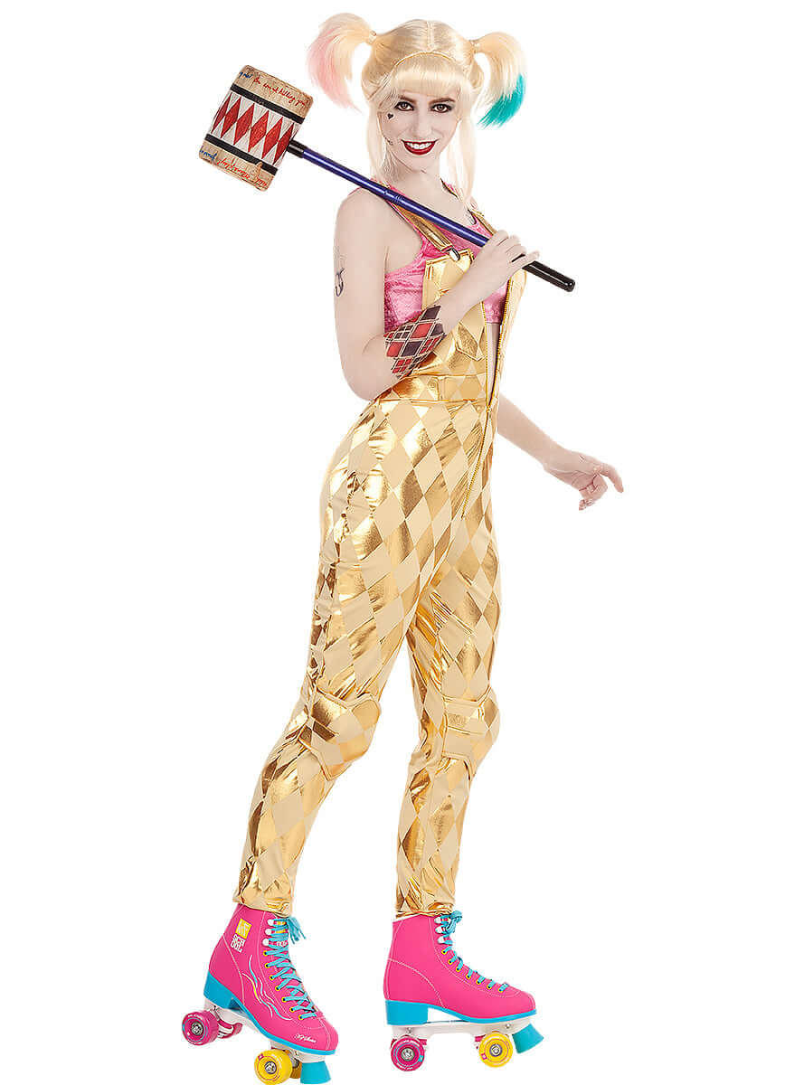 Harley Quinn Costume for Women – Birds of Prey Gold Jumpsuit