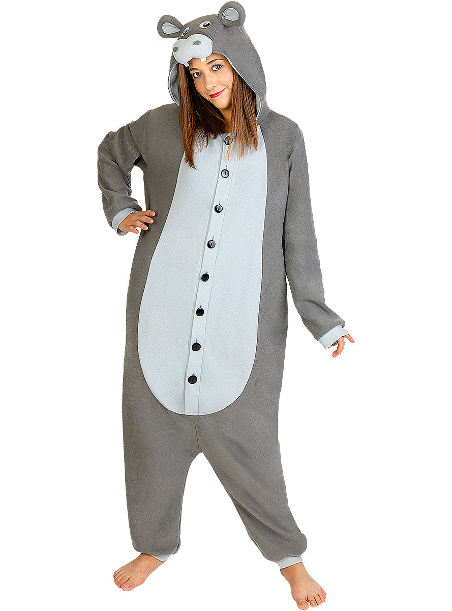 Onesie Hippo Costume for Adults