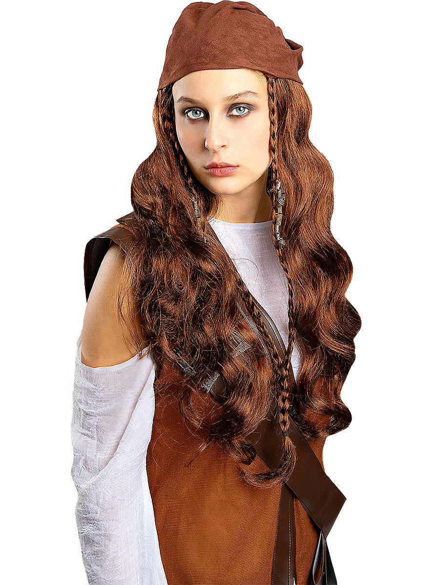 Karnavaliniai kostiumai, teminių vakarėlių apranga Brown Pirate Wig for Women - Teminis.lt #karnavaliniai kostiumai #teminiai vakareliai