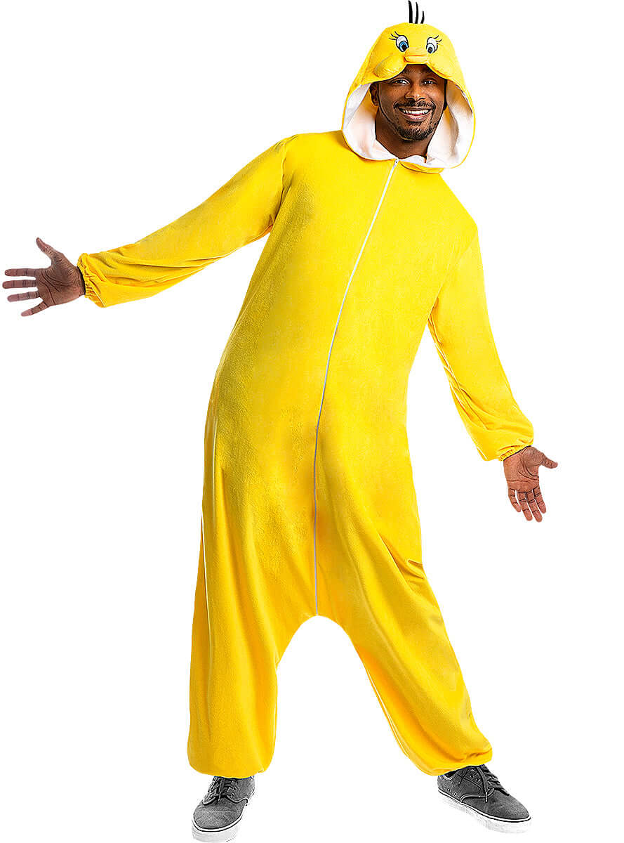 Tweety Costume – Looney Tunes Yellow Onesie with Hood