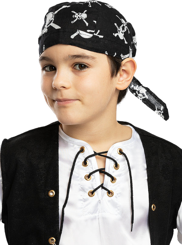 Juoda piratų bandana vaikams – Piratų aksesuarai