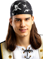 Juoda piratų personažo bandana – Piratų aksesuarai