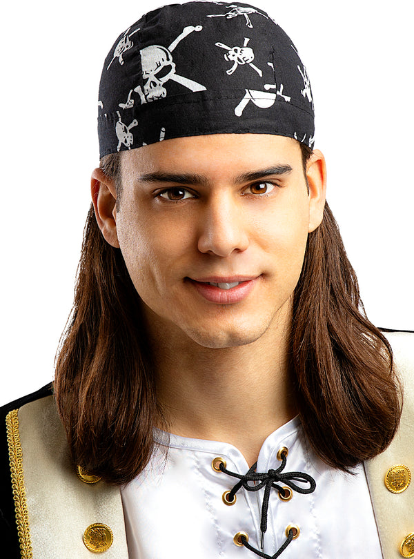 Juoda piratų personažo bandana – Piratų aksesuarai