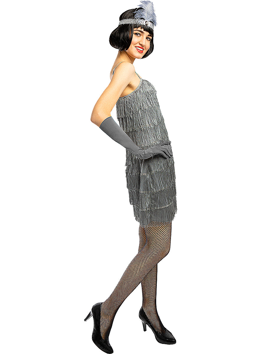 1920s Flapper Costume in Silver