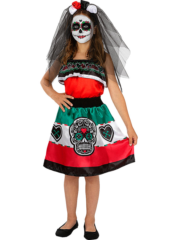 Katrinos kostiumas mergaitėms – Mirusiųjų diena (Dia de los Muertos)