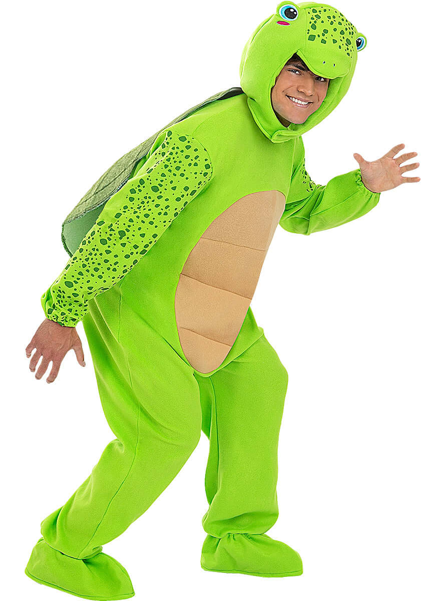 Turtle Costume for Adults – Green Shell Jumpsuit Unisex