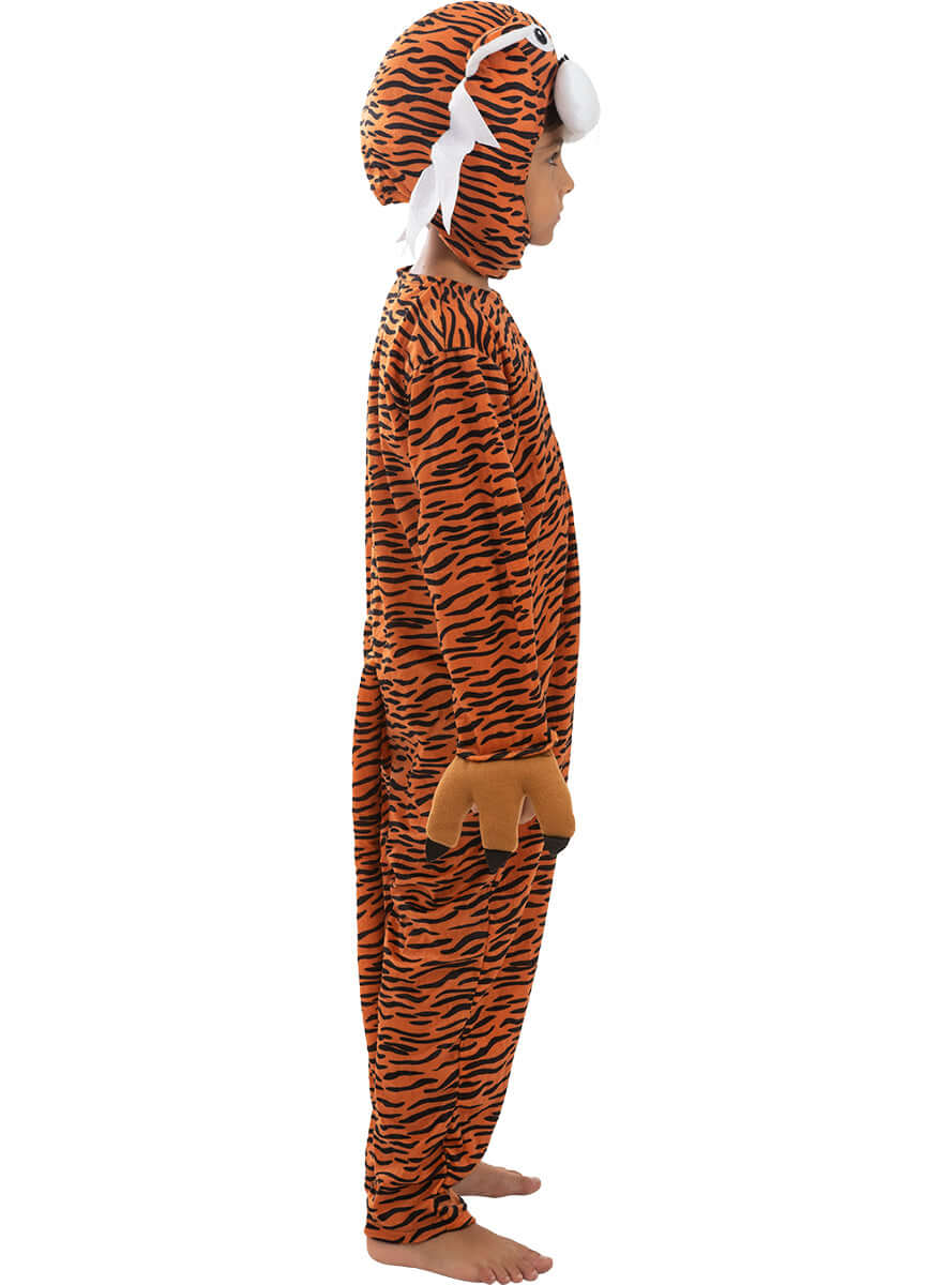 Tiger Costume for Kids with Tail & Headpiece - Jumpsuit