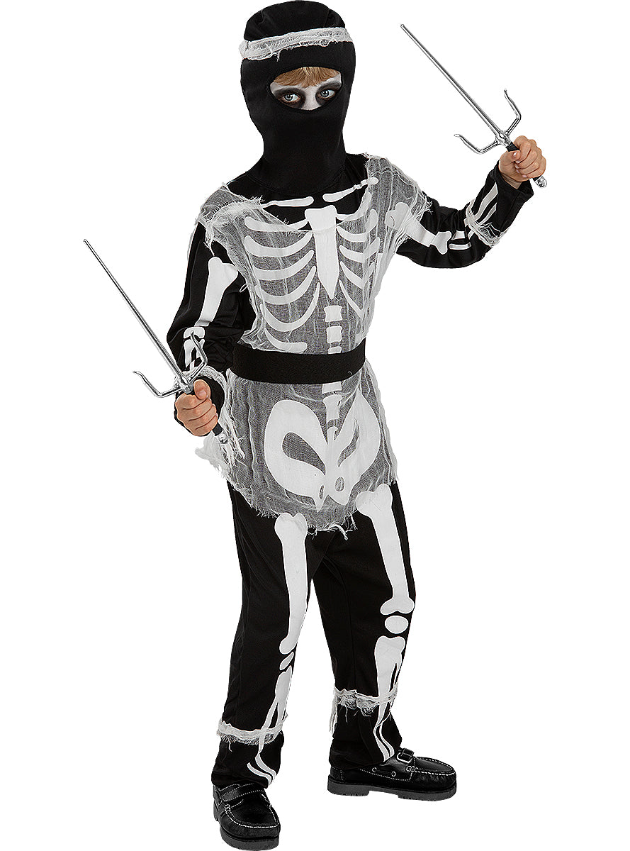 Zombie Ninja Skeleton Costume for Boys