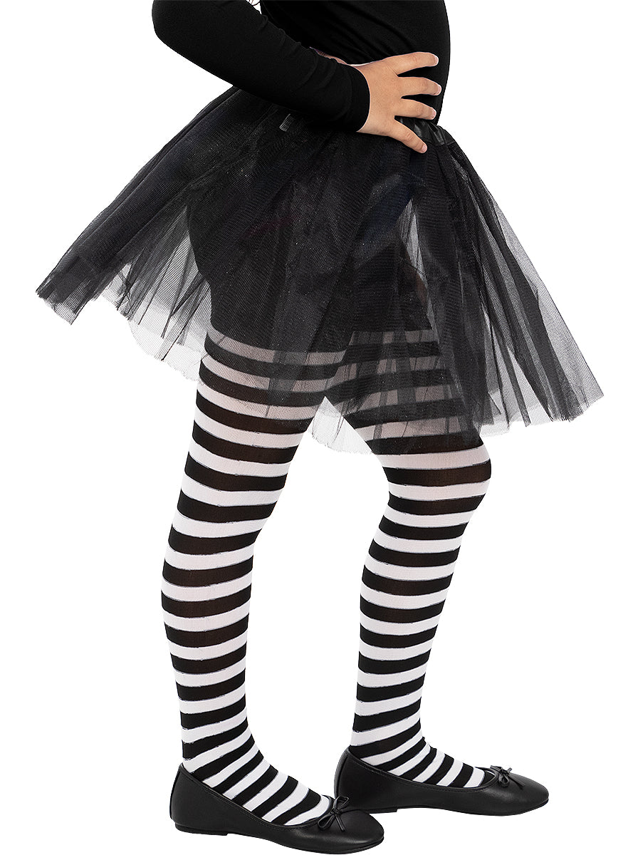 Karnavaliniai kostiumai, teminių vakarėlių apranga Black and White Tights for Girls - Teminis.lt #karnavaliniai kostiumai #teminiai vakareliai