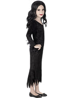 Morticia Adamsų šeimynėlės kostiumas mergaitėms