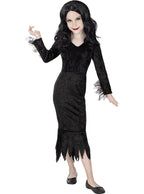 Morticia Adamsų šeimynėlės kostiumas mergaitėms