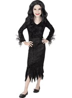 Morticia Adamsų šeimynėlės kostiumas mergaitėms