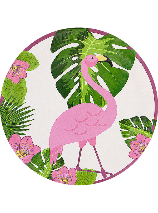 8 flamingų lėkštės 23 cm – šventės dekoracija