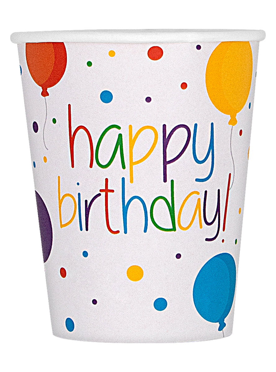 8 Birthday Cups - Happy Birthday