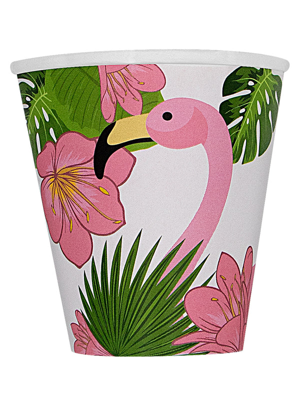 8 flamingo puodeliai – šventės dekoracija