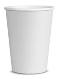 8 White Cups - Plain Colours