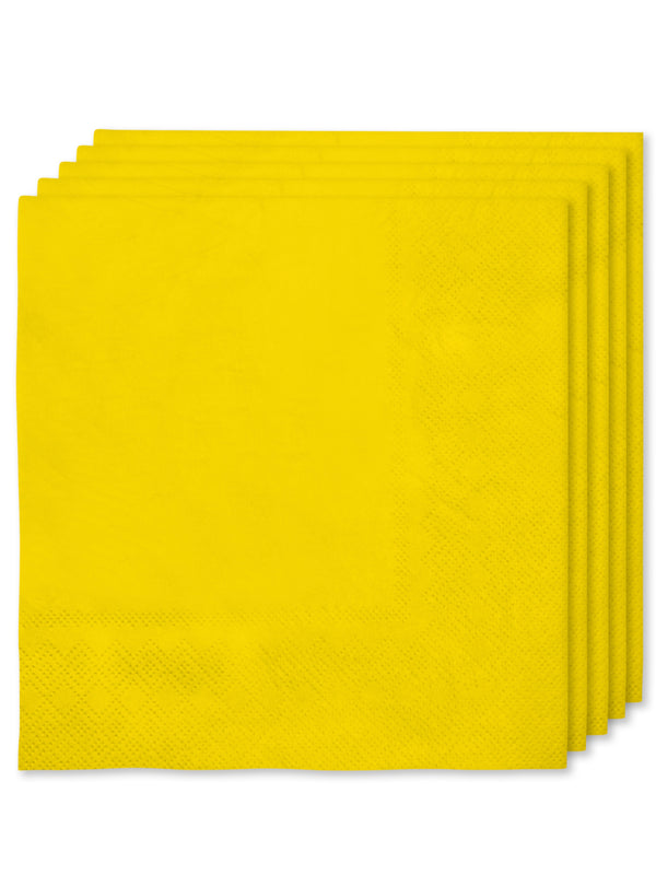 16 Geltonų servetėlių 33x33 cm – šventinė dekoracija