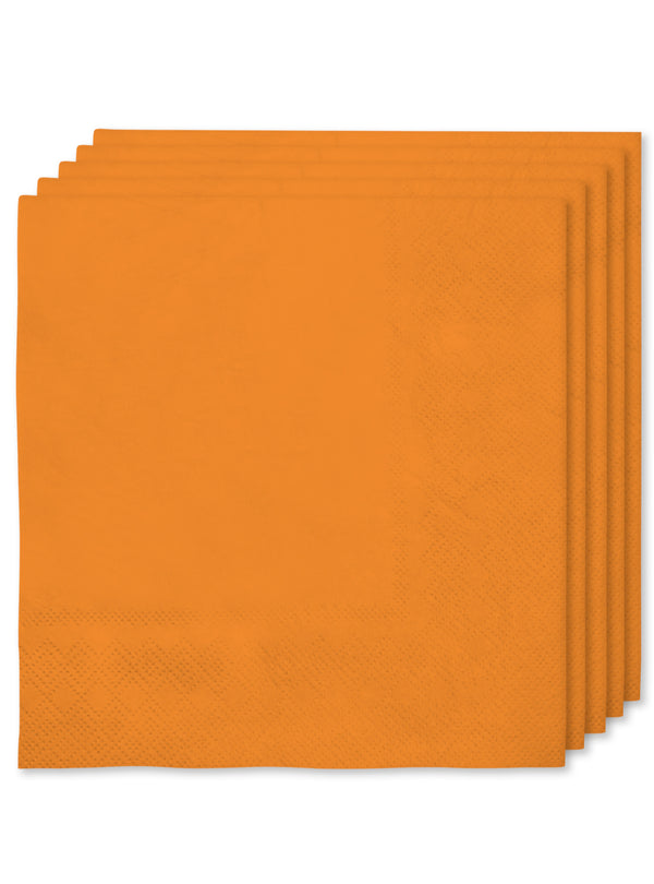 16 Oranžinių servetėlių 33x33 cm – šventinė dekoracija