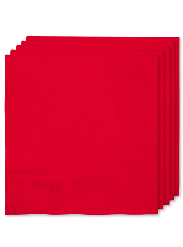 16 raudonų servetėlių 33x33cm – šventės dekoracija