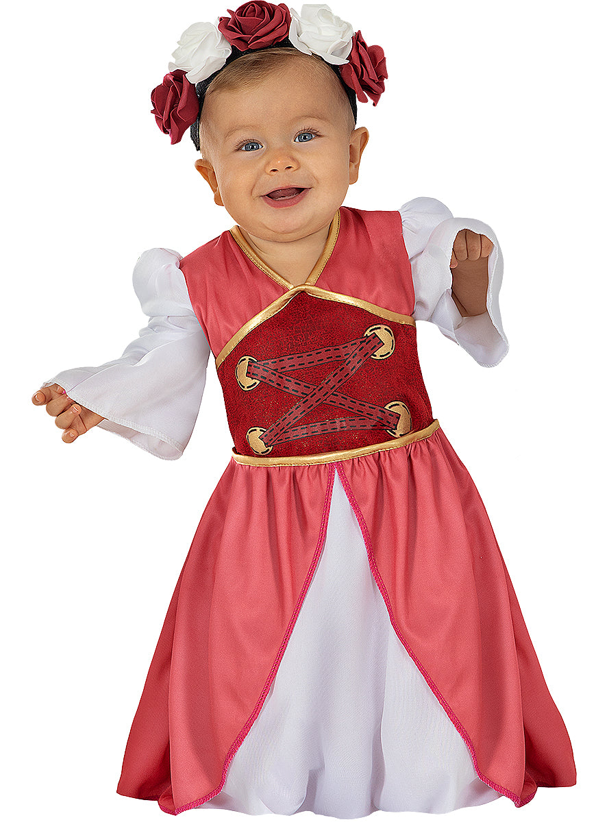Medieval Princess Costume With Flowers for Babies