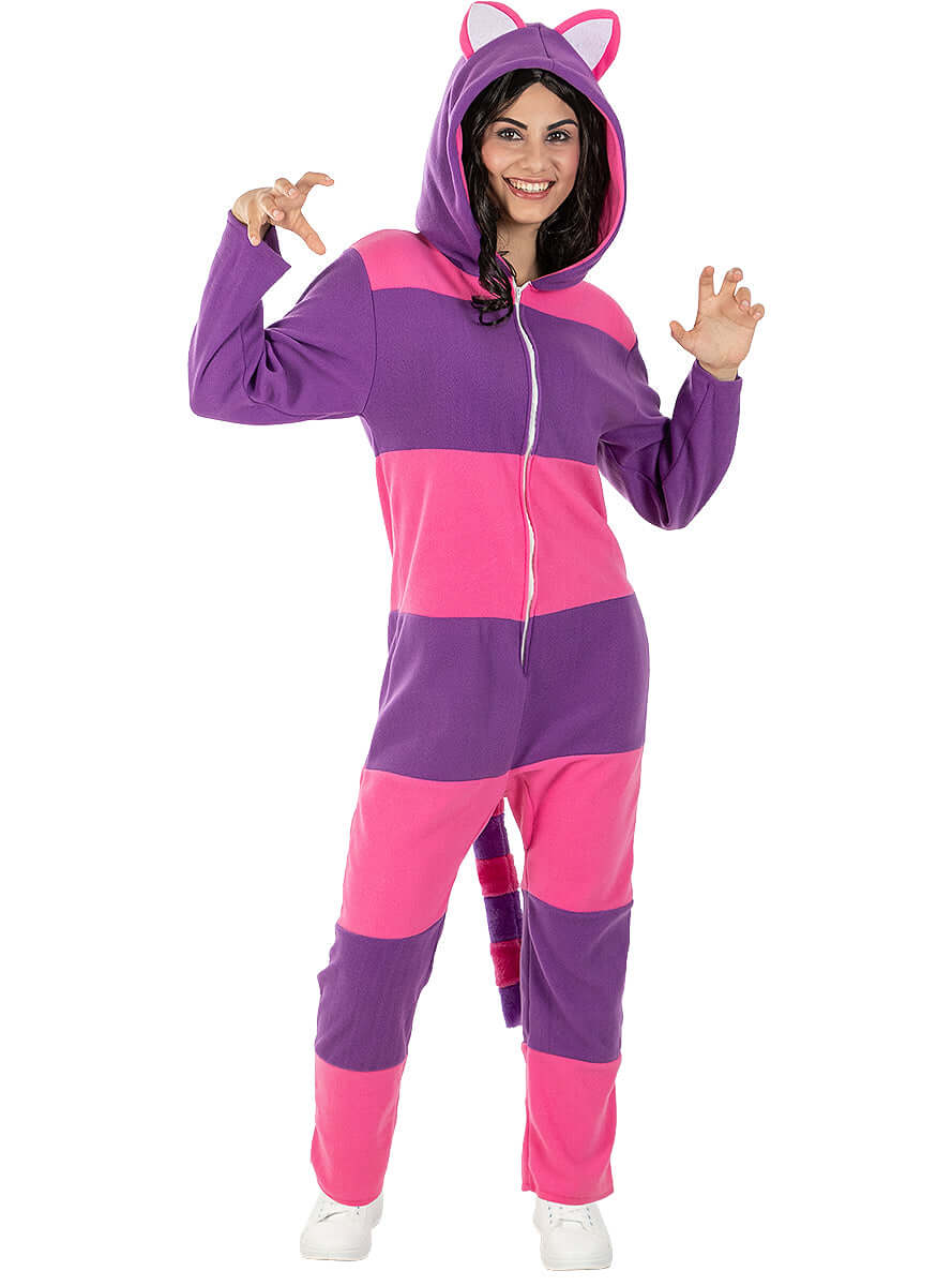 Cheshire Cat Onesie Costume for Adults - Alice in Wonderland