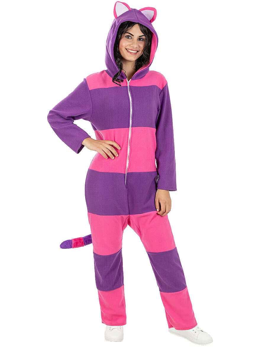 Cheshire Cat Onesie Costume for Adults - Alice in Wonderland