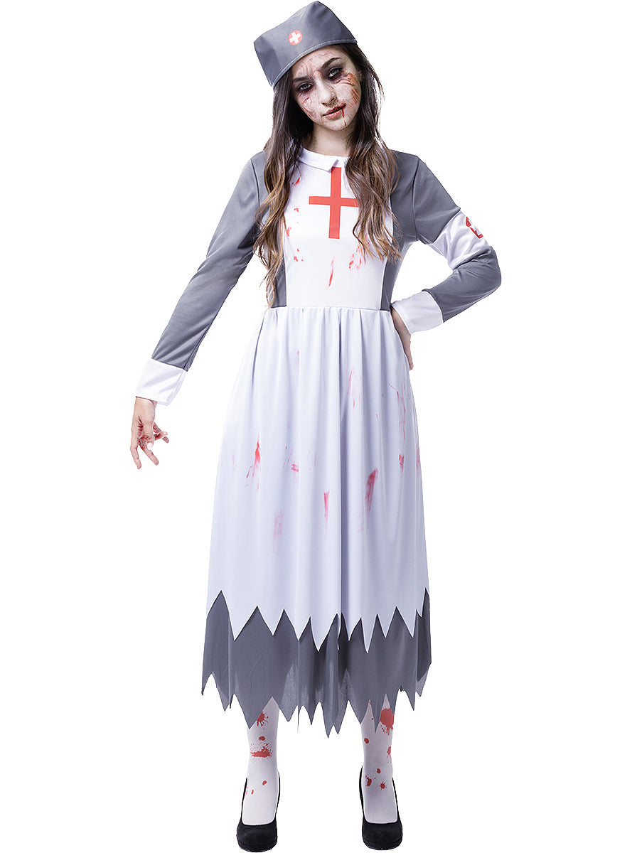Zombie Nun Nurse Costume for Women