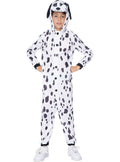 Dalmatian Onesie Costume for Kids with Hood, Ears & Tail - Spotted
