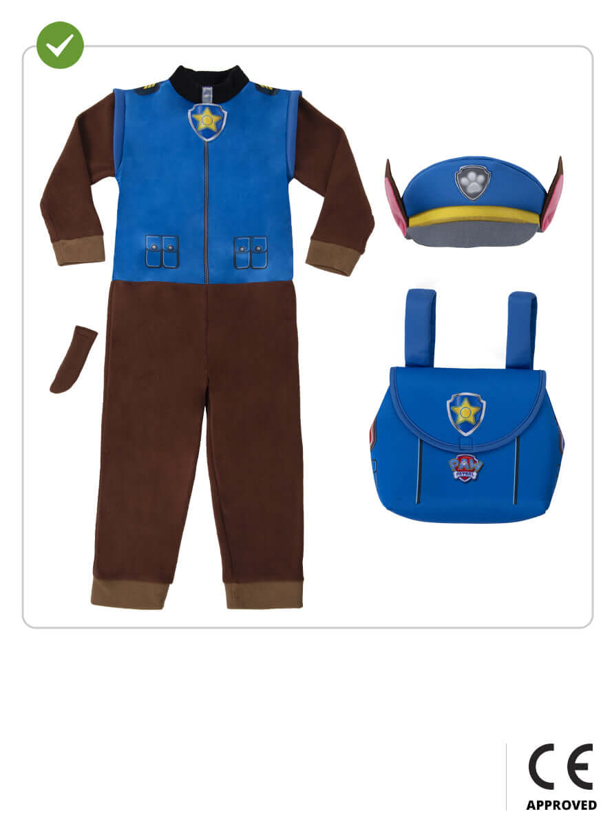 Paw Patrol Chase Costume for Boys - Official Jumpsuit & Hat
