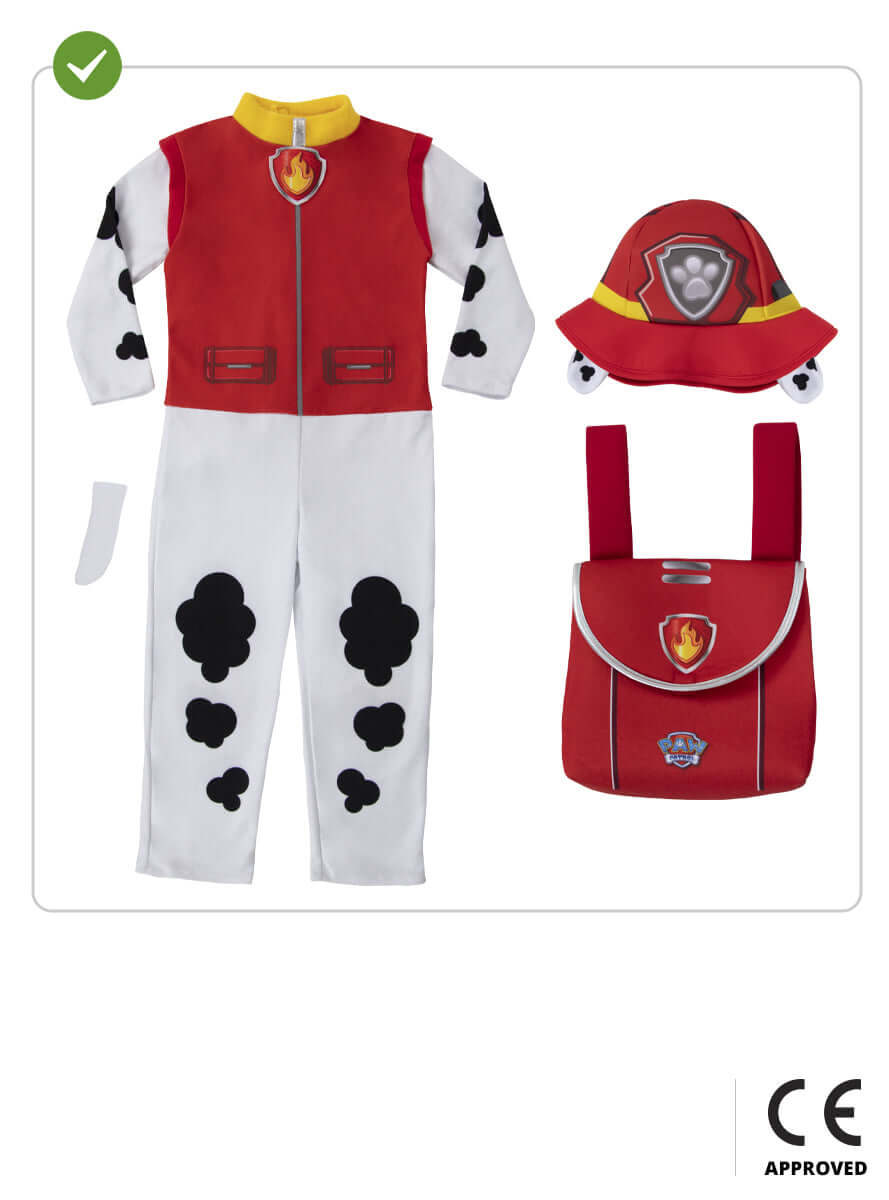 Paw Patrol Marshall Costume for Boys - Official Jumpsuit & Hat